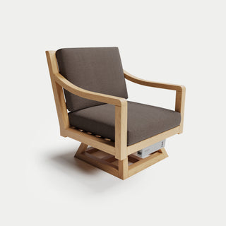 Heated Outdoor Teak Swivel Chair 
