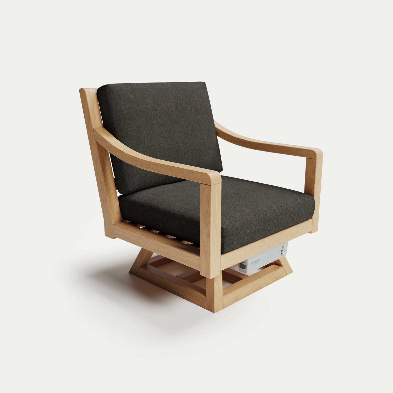 Heated Outdoor Teak Swivel Chair 