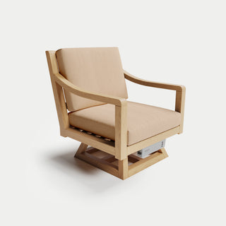 Heated Outdoor Teak Swivel Chair 