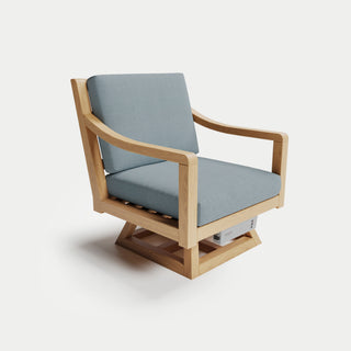 Heated Outdoor Teak Swivel Chair 