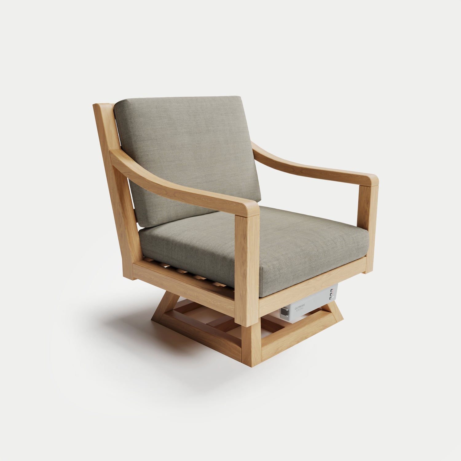 Heated Outdoor Teak Swivel Chair 