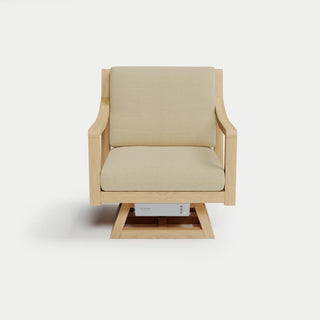 Heated Outdoor Teak Swivel Chair 