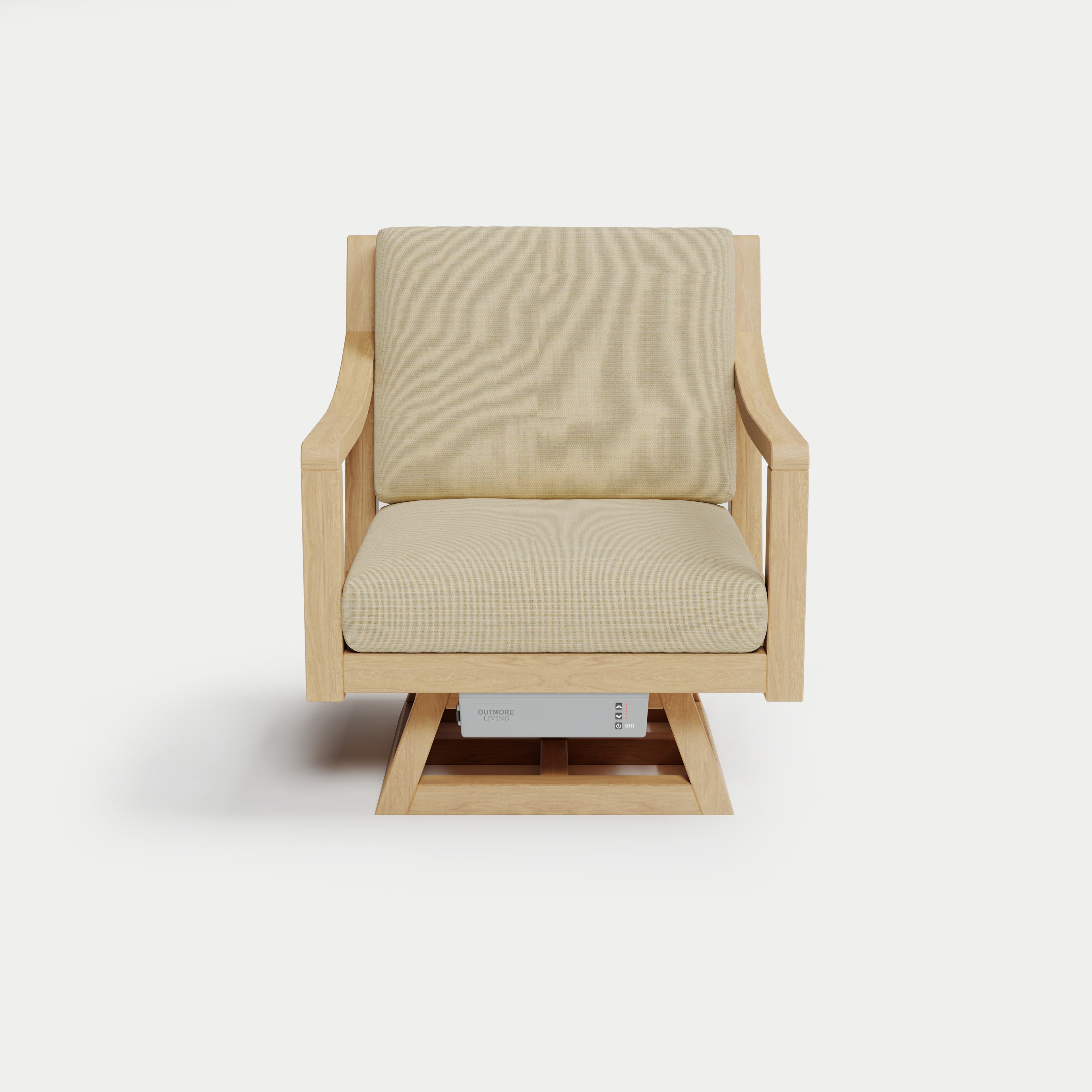 Heated Outdoor Teak Swivel Chair 