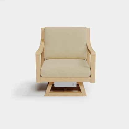 Heated Outdoor Teak Swivel Chair 