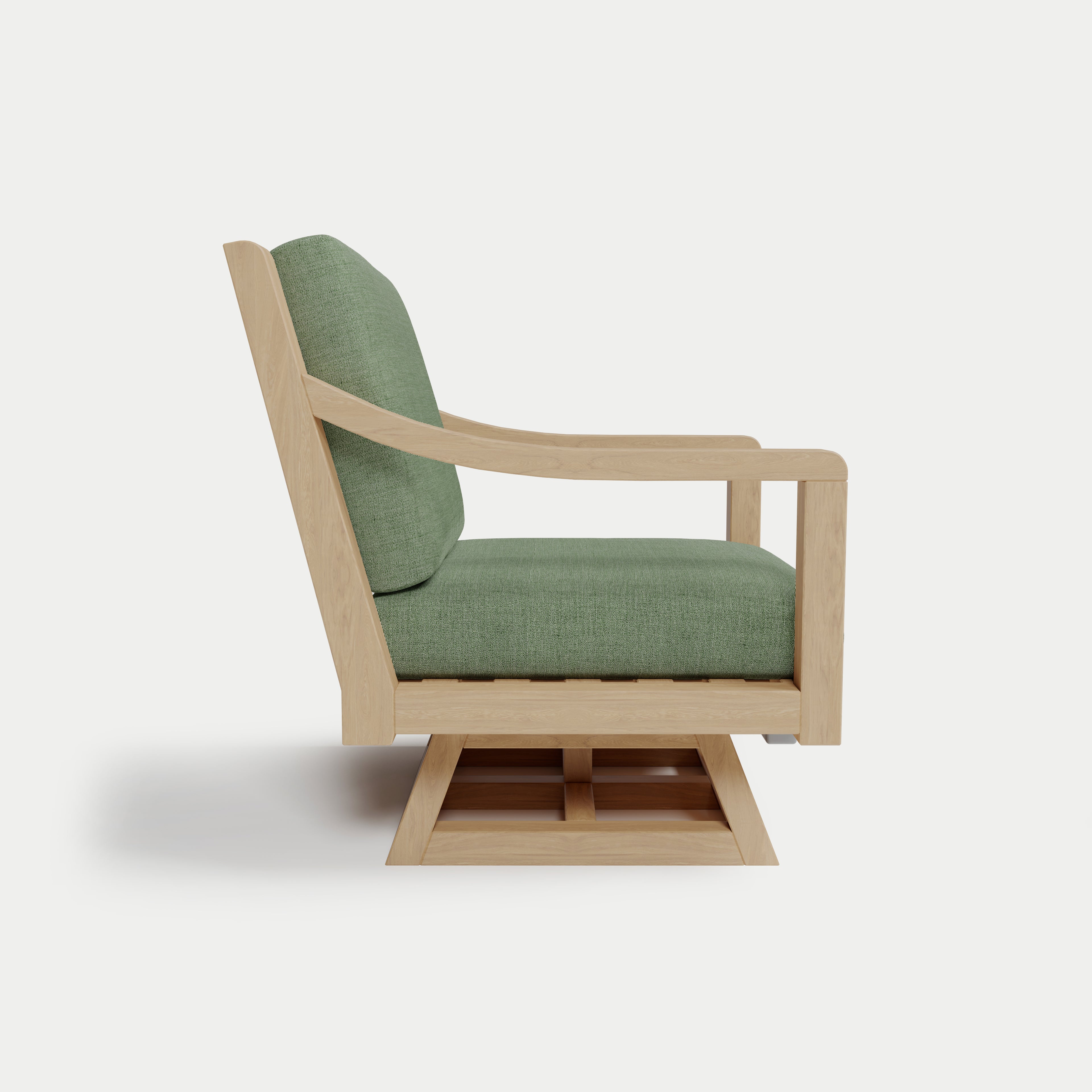 Heated Outdoor Teak Swivel Chair 