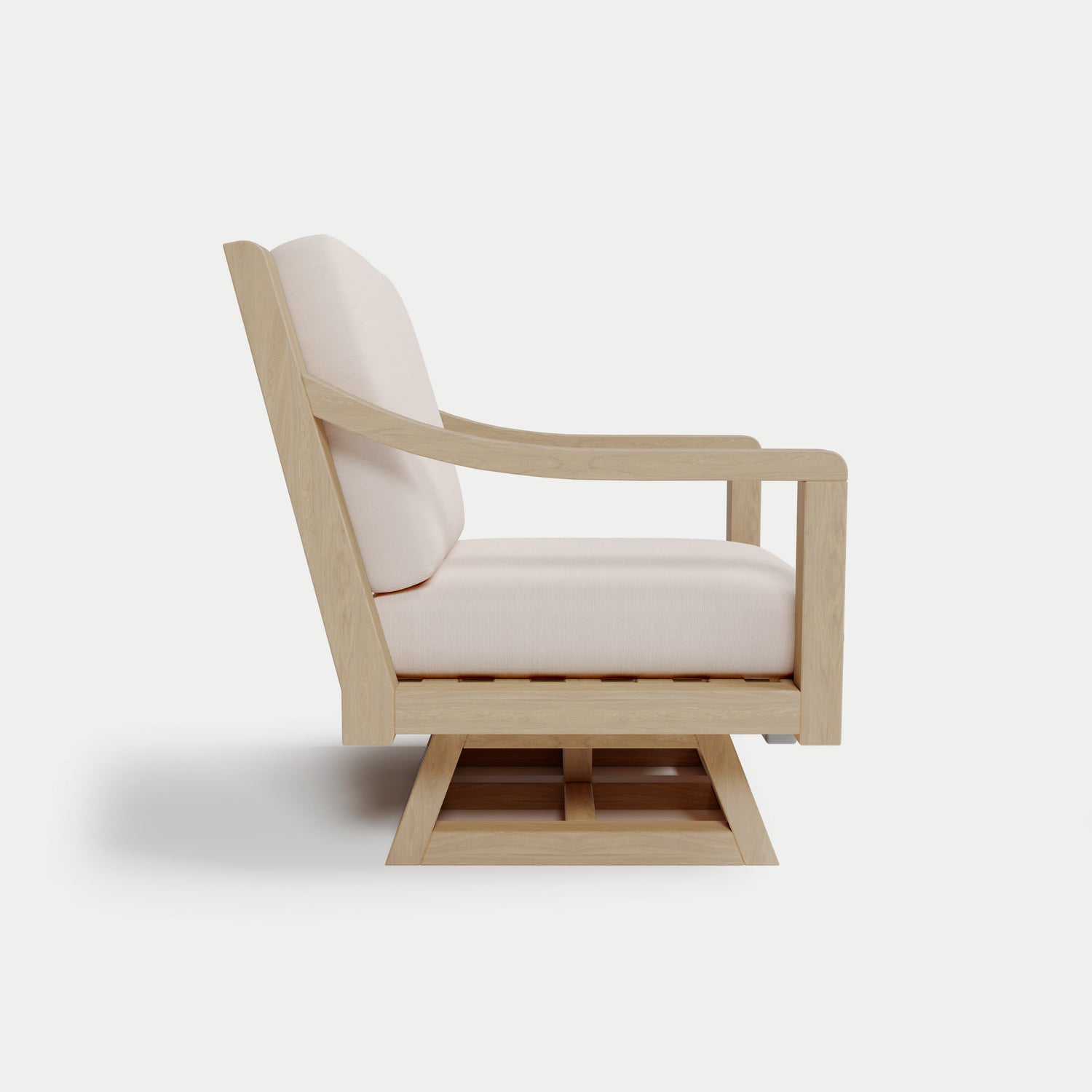 Heated Outdoor Teak Swivel Chair 