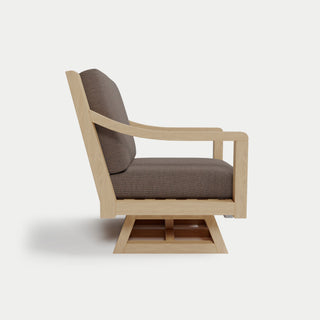 Heated Outdoor Teak Swivel Chair 