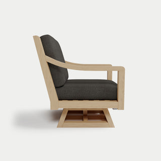 Heated Outdoor Teak Swivel Chair 