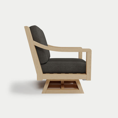 Heated Outdoor Teak Swivel Chair 