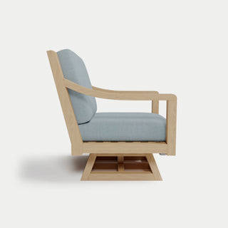 Heated Outdoor Teak Swivel Chair 
