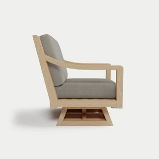 Heated Outdoor Teak Swivel Chair 