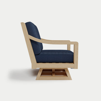 Heated Outdoor Teak Swivel Chair 