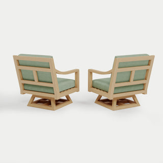 Heated Outdoor Teak 2 Swivel Set 