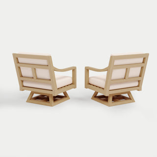 Heated Outdoor Teak 2 Swivel Set 
