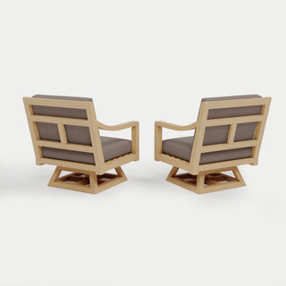 Heated Outdoor Teak 2 Swivel Set 