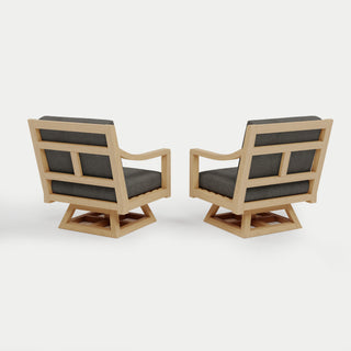 Heated Outdoor Teak 2 Swivel Set 