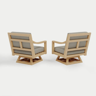 Heated Outdoor Teak 2 Swivel Set 