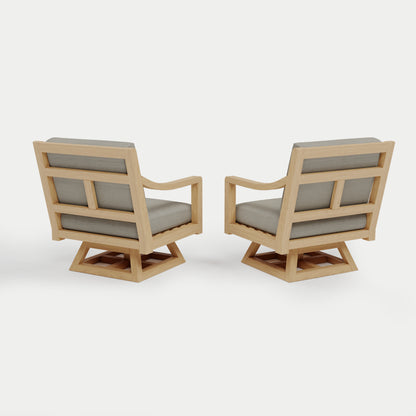 Heated Outdoor Teak 2 Swivel Set 