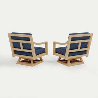 Heated Outdoor Teak 2 Swivel Set 