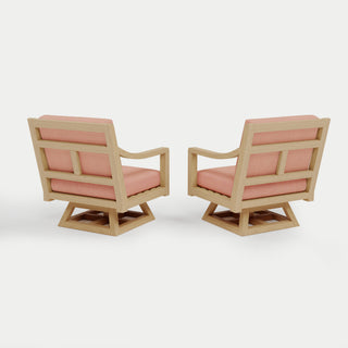 Heated Outdoor Teak 2 Swivel Set 