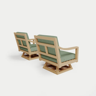 Heated Outdoor Teak 2 Swivel Set 