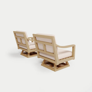 Heated Outdoor Teak 2 Swivel Set 