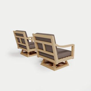 Heated Outdoor Teak 2 Swivel Set 
