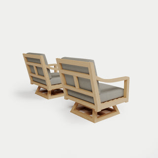 Heated Outdoor Teak 2 Swivel Set 