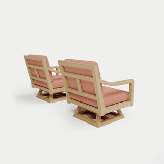Heated Outdoor Teak 2 Swivel Set 
