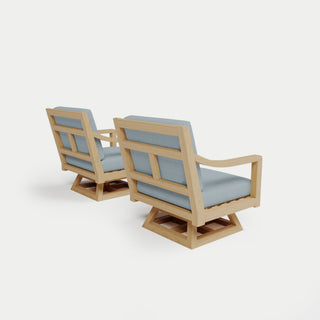 Heated Outdoor Teak 2 Swivel Set 
