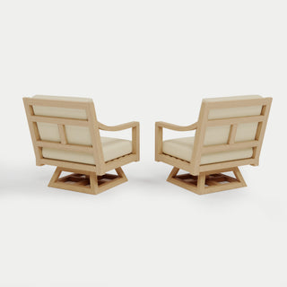 Heated Outdoor Teak 2 Swivel Set 