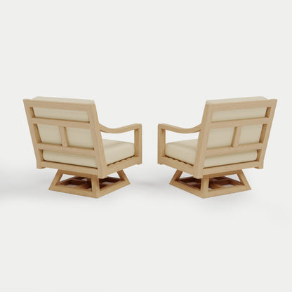 Heated Outdoor Teak 2 Swivel Set 