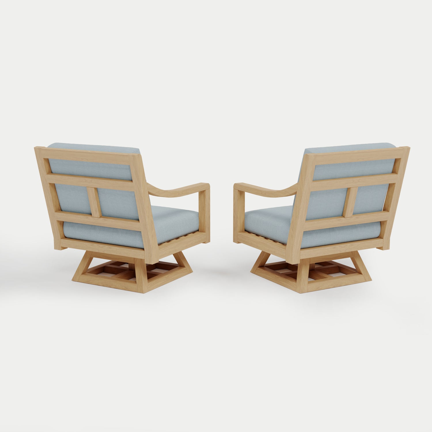 Heated Outdoor Teak 2 Swivel Set 