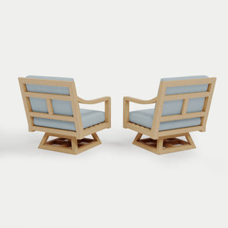 Heated Outdoor Teak 2 Swivel Set 