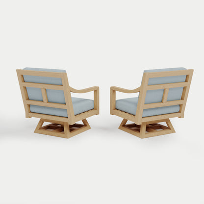 Heated Outdoor Teak 2 Swivel Set 