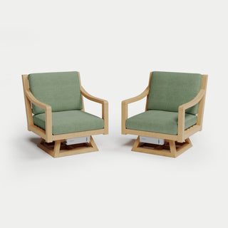 Heated Outdoor Teak 2 Swivel Set 