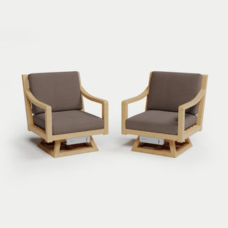 Heated Outdoor Teak 2 Swivel Set 