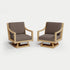Heated Outdoor Teak 2 Swivel Set 