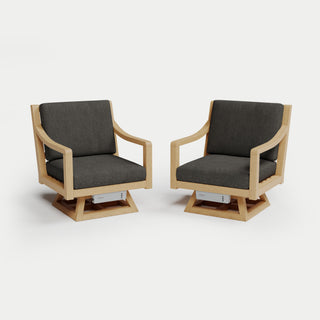 Heated Outdoor Teak 2 Swivel Set 