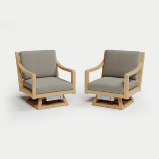 Heated Outdoor Teak 2 Swivel Set 