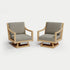 Heated Outdoor Teak 2 Swivel Set 