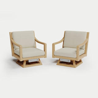 Heated Outdoor Teak 2 Swivel Set 
