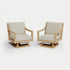Heated Outdoor Teak 2 Swivel Set 