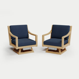Heated Outdoor Teak 2 Swivel Set 