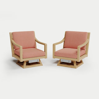 Heated Outdoor Teak 2 Swivel Set 