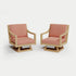 Heated Outdoor Teak 2 Swivel Set 