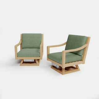 Heated Outdoor Teak 2 Swivel Set 