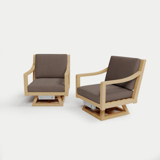 Heated Outdoor Teak 2 Swivel Set 