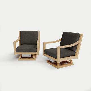 Heated Outdoor Teak 2 Swivel Set 