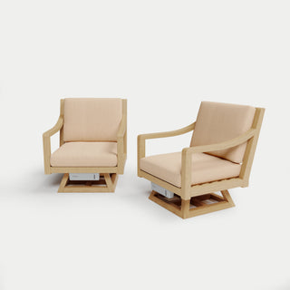 Heated Outdoor Teak 2 Swivel Set 